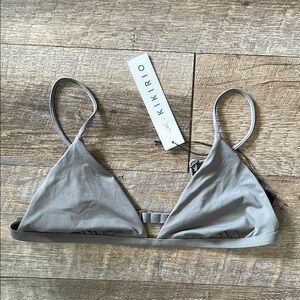 NWT Kikirio granite Gray Triangle Bikini Top